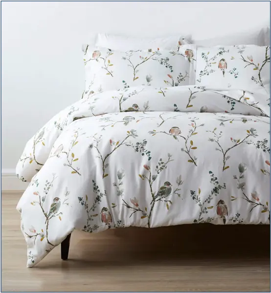 Комплект пододеяльник с наволочками из хлопка с принтом