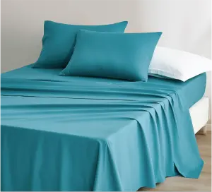Комплект простыней с наволочками из хлопка однотонный