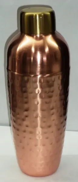 Коктейльный шейкер из нержавеющей стали с медной отделкой