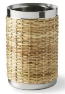 Винный охладитель из нержавеющей стали с двойными стенками и ротанговой оплеткой