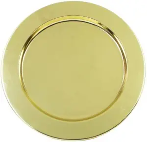 Сервировочная тарелка из нержавеющей стали с золотой отделкой