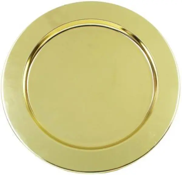 Сервировочная тарелка из нержавеющей стали с золотой отделкой