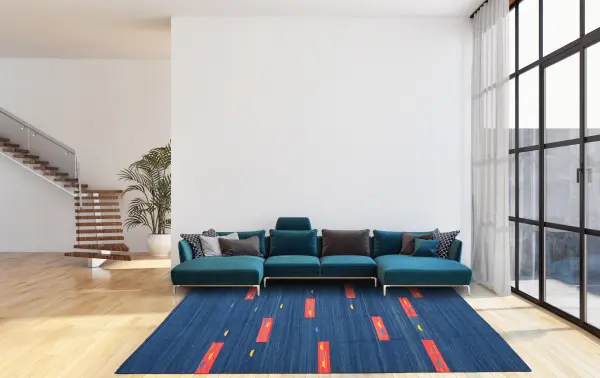 Ковер ручной работы из новозеландской шерсти и хлопка