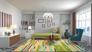 Ковер ручной работы из новозеландской шерсти и хлопка