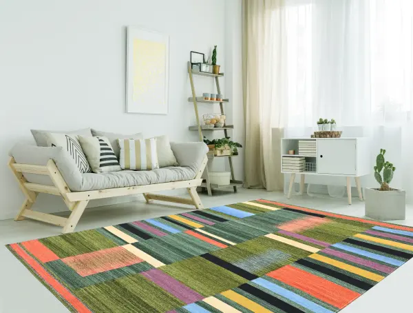 Ковер ручной работы из новозеландской шерсти и хлопка